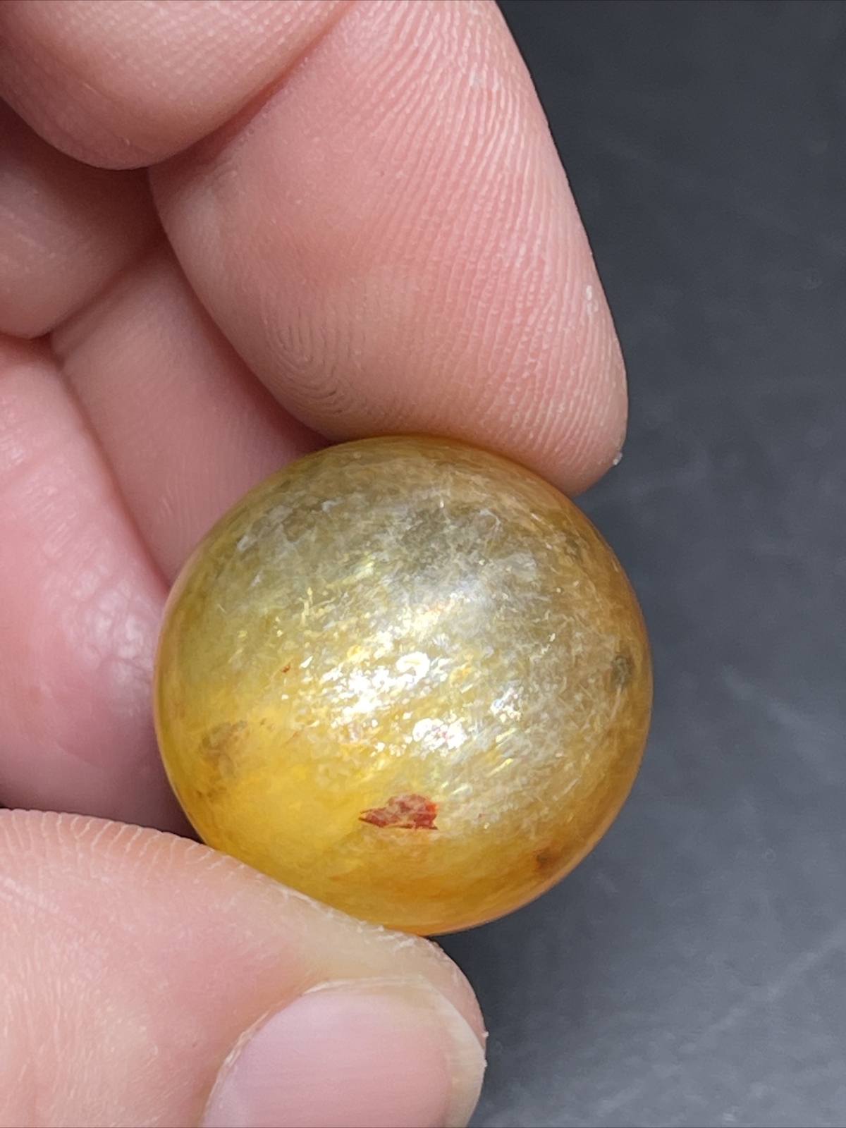 Yellow Mica Mini Sphere Ball Orb Marble Crystal 20.2mm