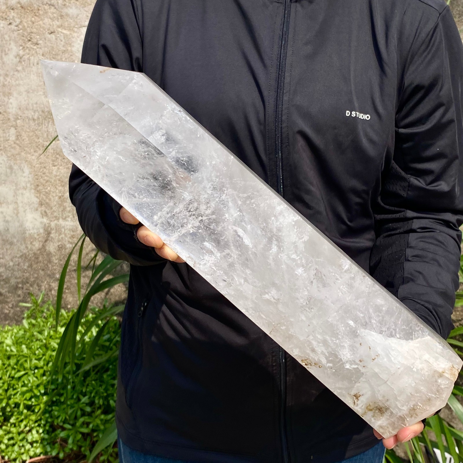 12.76LB Natural Clear Crystal Obelisk Quartz Energy Tower Point Reiki Healing