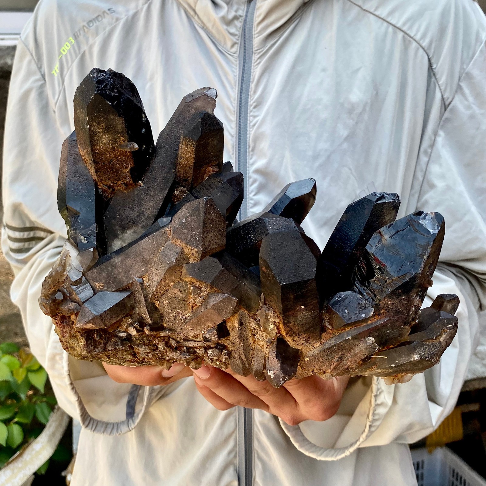 7.7LB Natural Tea black Crystal quartz Cluster Mineral Specimen Healing reiki