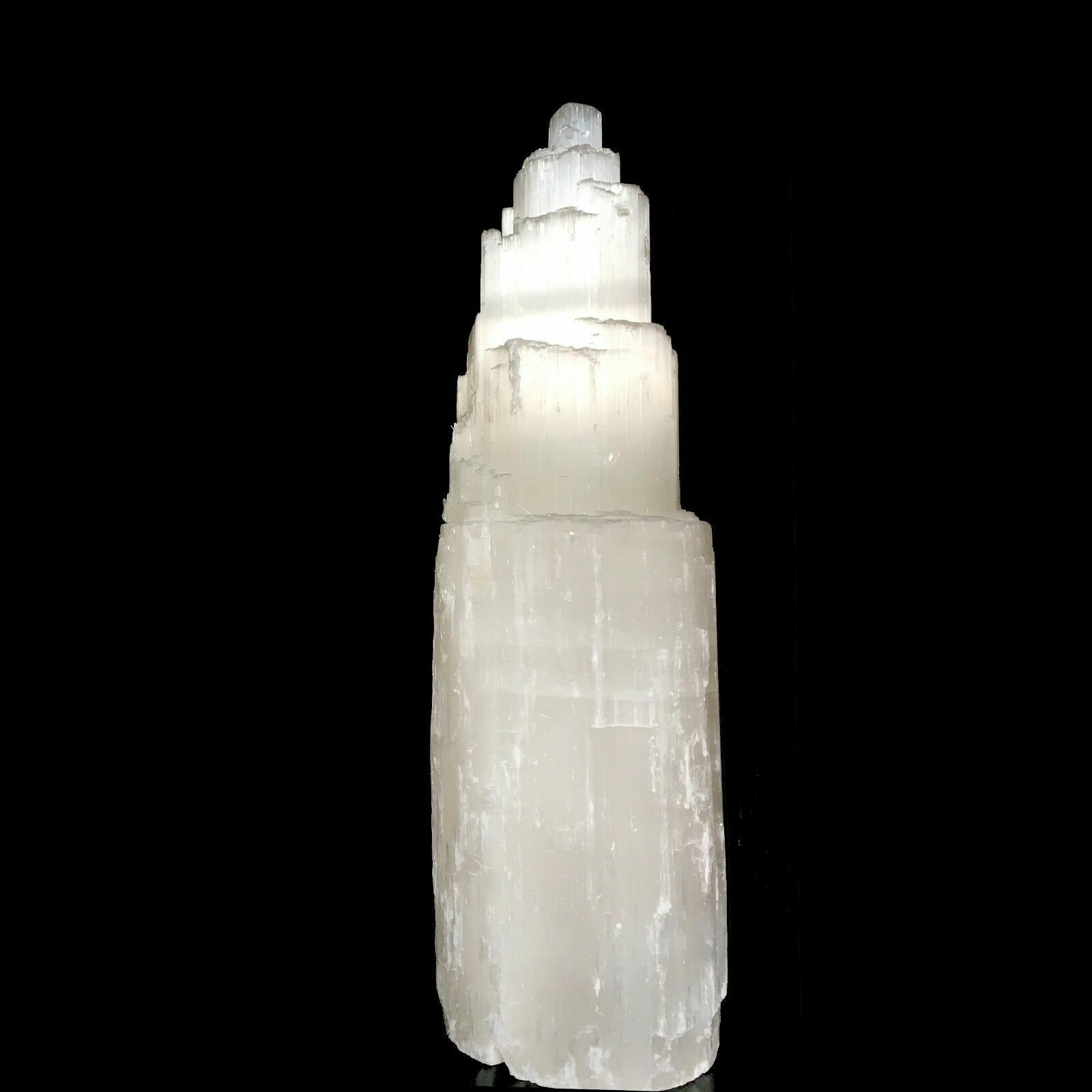 15 16 ” Extra Large Selenite Tower Lamp White Natural Crystal Light LED Cord XL
