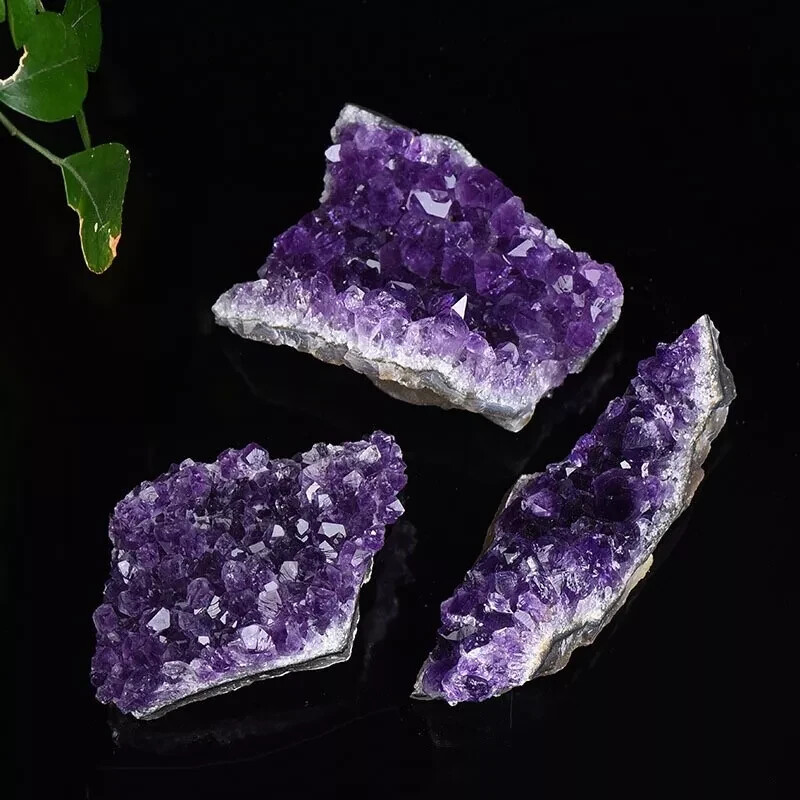 80-100g Raw Amethyst Crystal Quartz Cluster Specimens Healing Reiki Ornaments