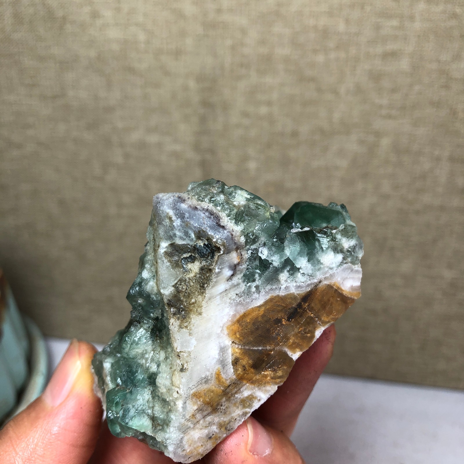 101g NATURAL Green Cubic FLUORITE Crystal Cluster Mineral Specimen A4737