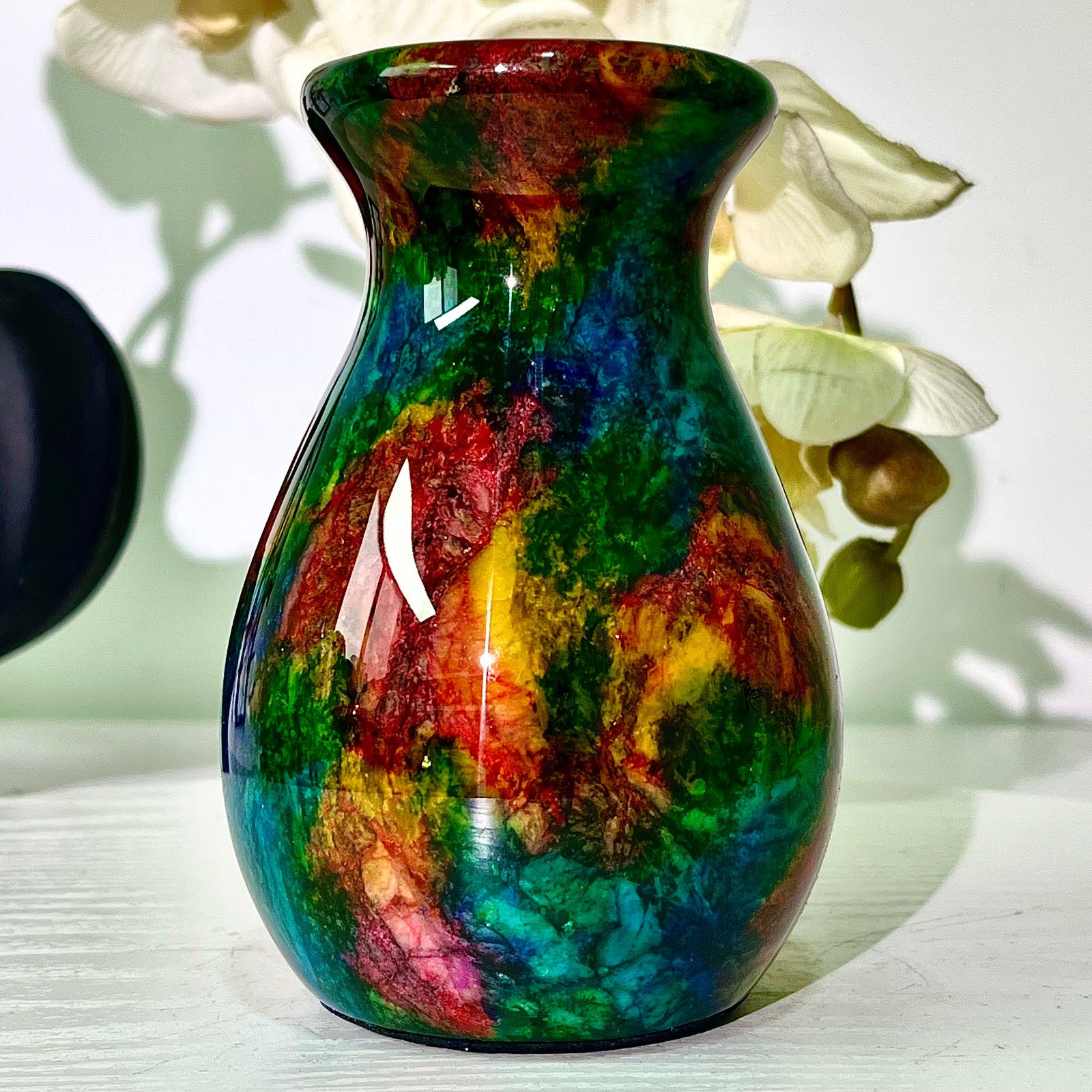 497G Natural “Seven Colors Jade” vase specimen -Taiwan China