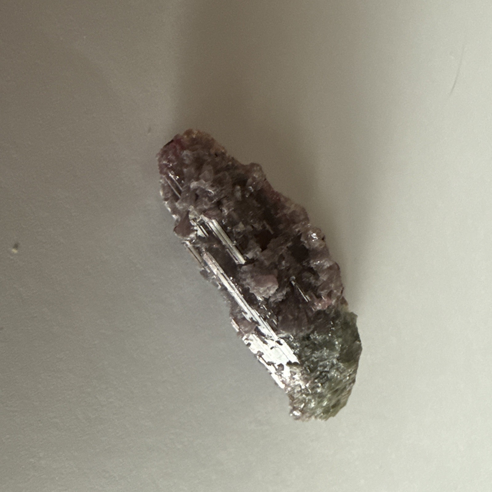 Purple Tourmaline w Lilac Lepidolite, Minas Gerais, Brazil, 12.5gr (Pseudomorph?