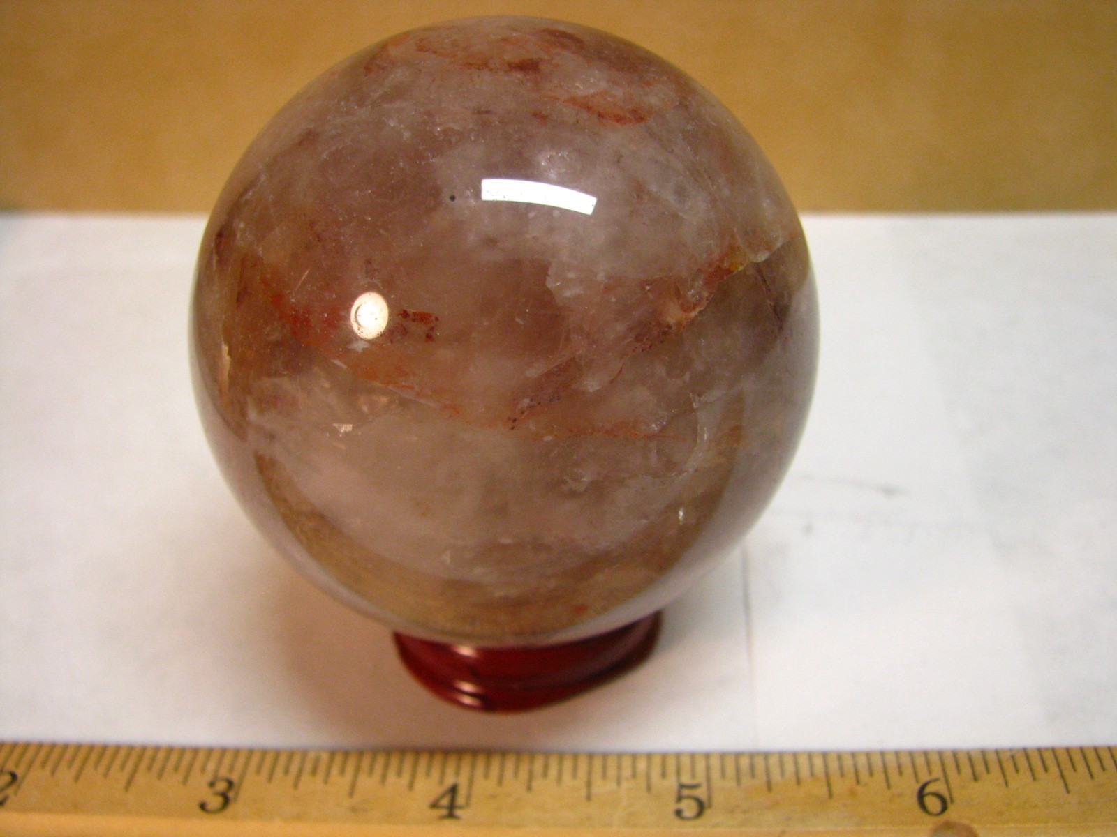 .9lb 2.6inchs SMOKY QUARTZ SPHERE BRAZIL #014