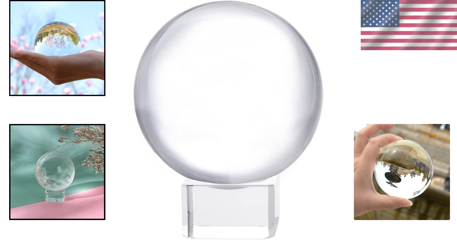 Versatile 60mm Crystal Glass Sphere with Stand for Photography & Home Decor