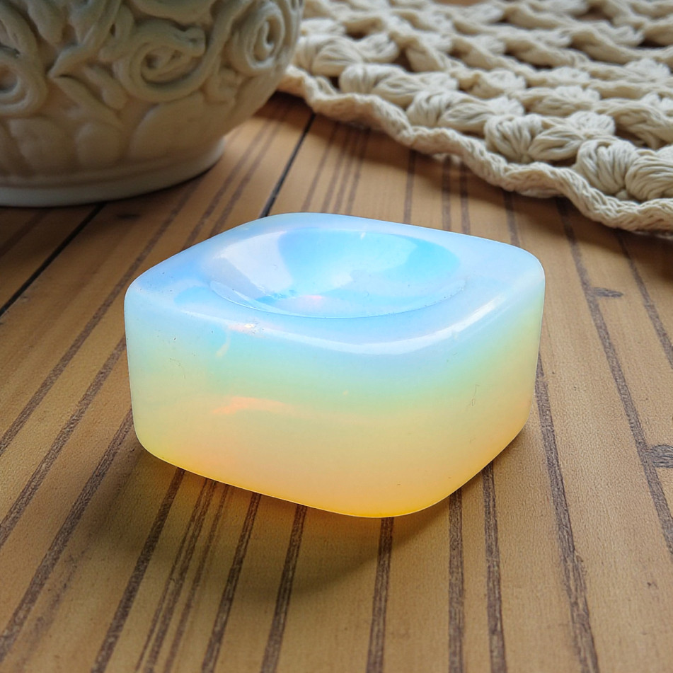 Cube Sphere Stands – Rose Quartz, Obsidian, Opalite, Amethyst, Selenite & Glass
