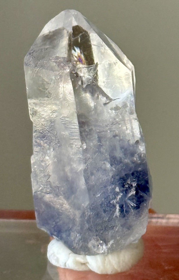 Blue Dumortierite Included Quartz Crystal Bahia Brazil 6.2g • 3cm • ID97