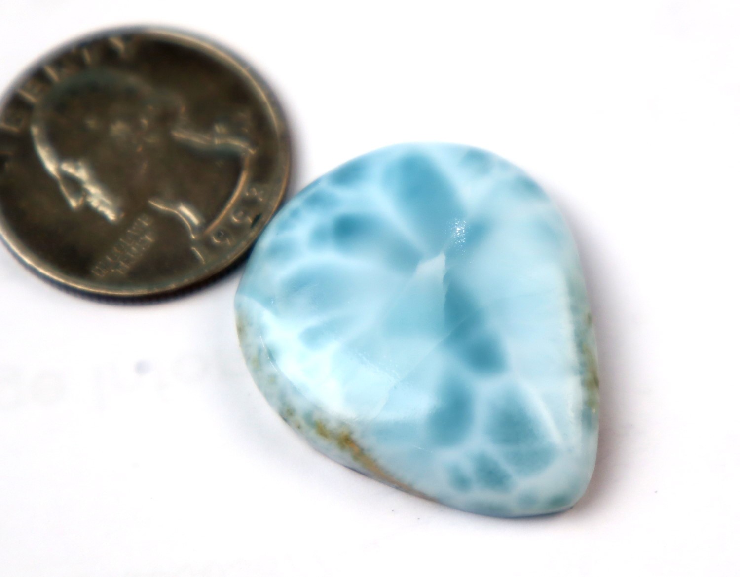 Beautiful Natural Sky Blue Larimar Cabochon 32mm