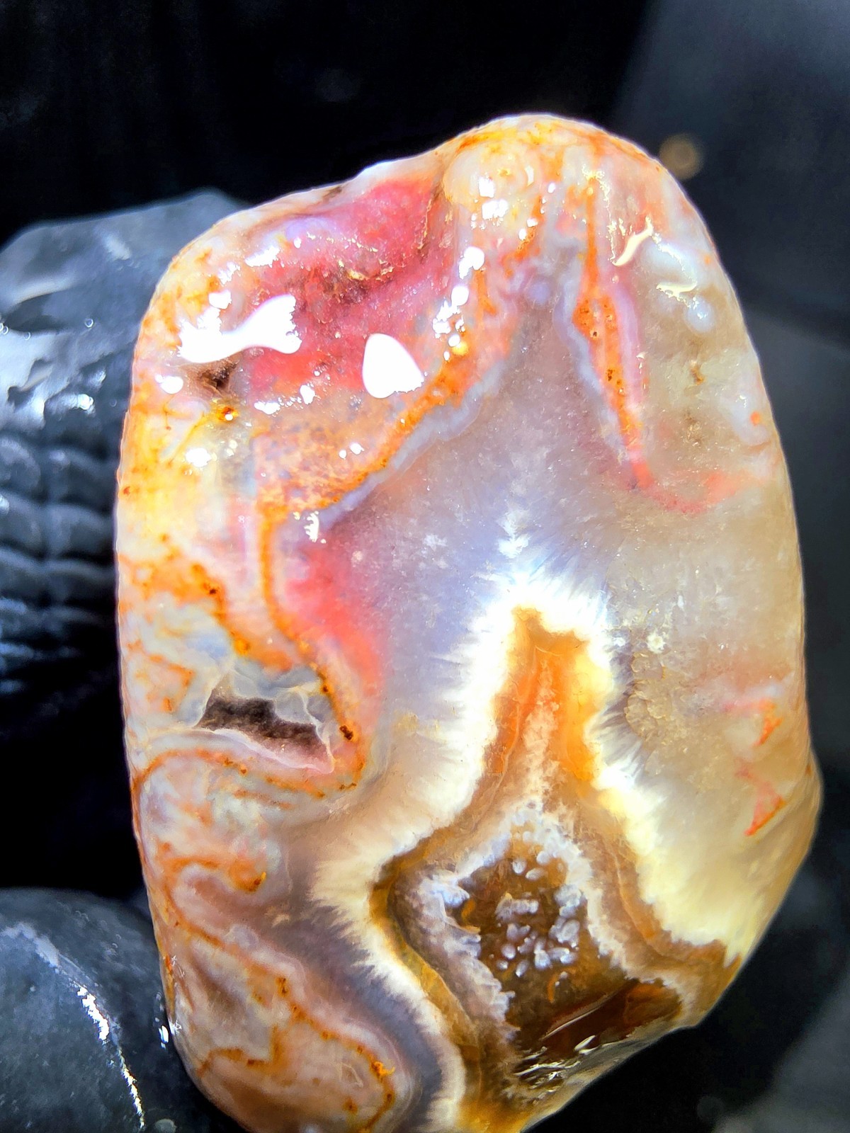Lake Superior Fragmented Membrane Agate In Blue Chalcedony & Amethyst Quartz 1oz