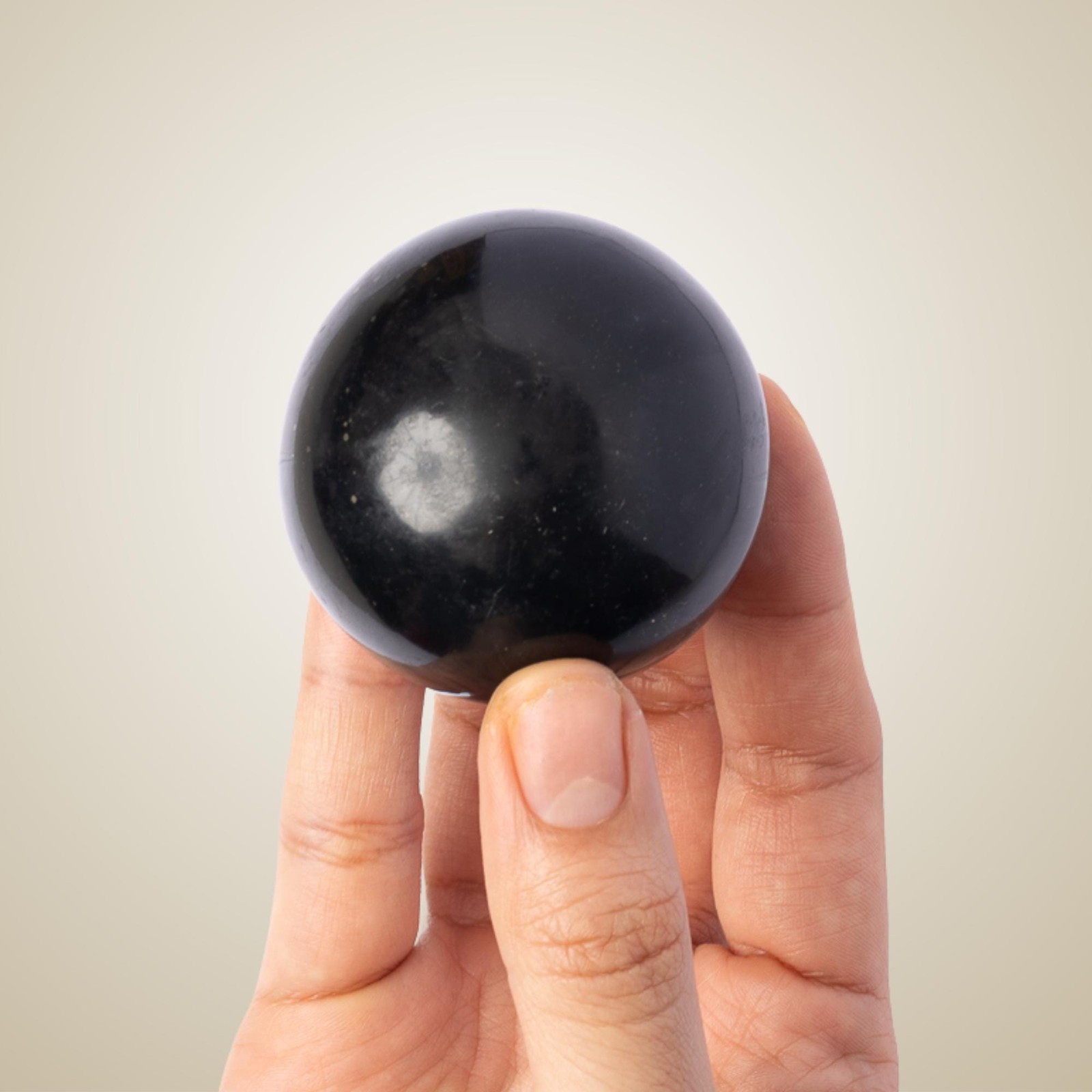 Black Onyx Sphere Stand Natural Polished Crystal Ball Decorative Stone Gift