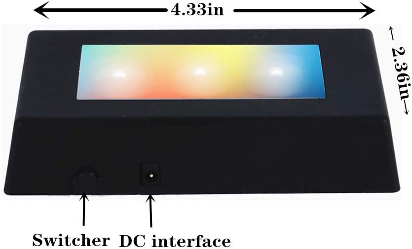 LED Light Base Rectangle Stand, Color Changing Display for 3D Crystal Art