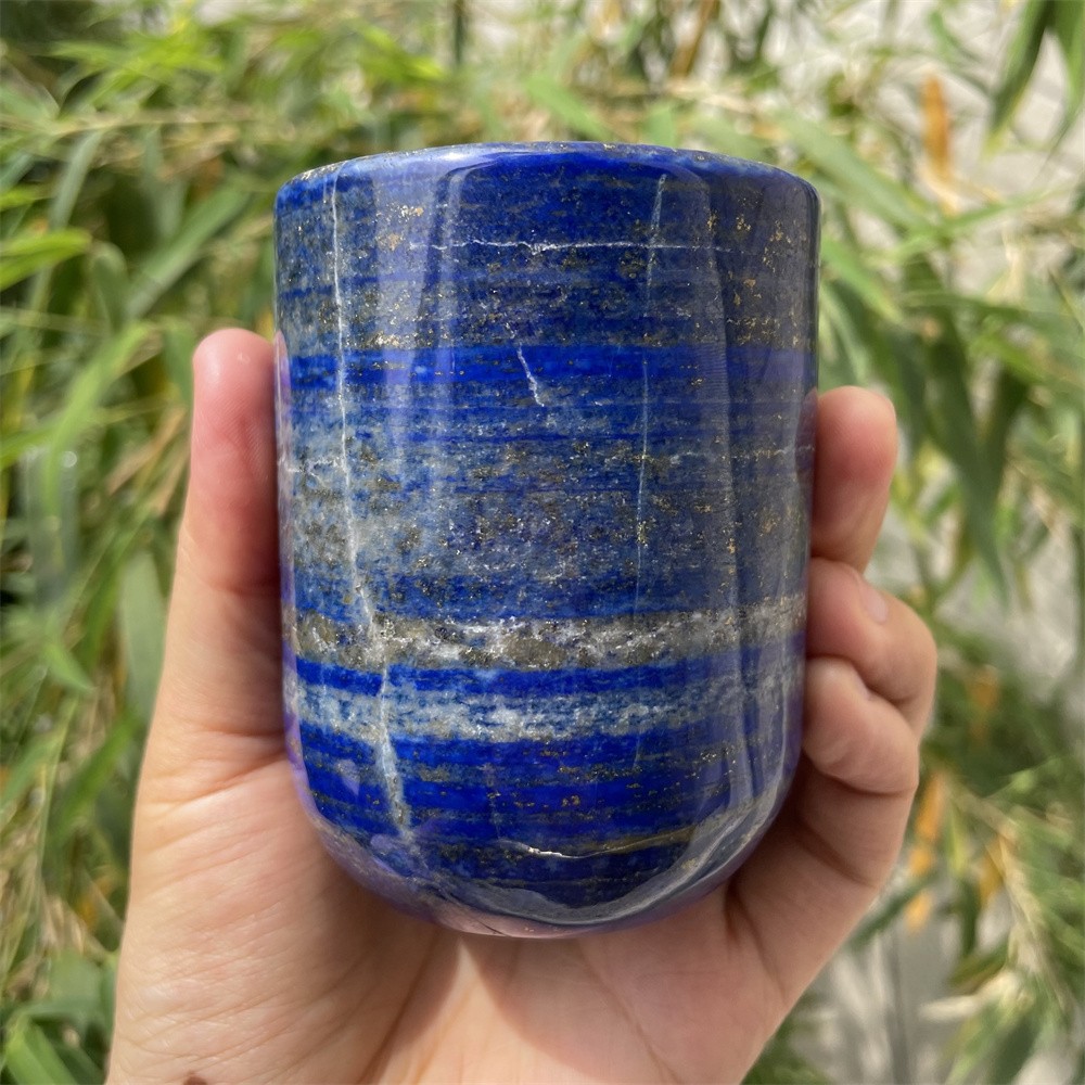 1.2LB 3.3″ Natural Blue Lapis Lazuli Cup Crystal Quartz Healing Carving Reiki