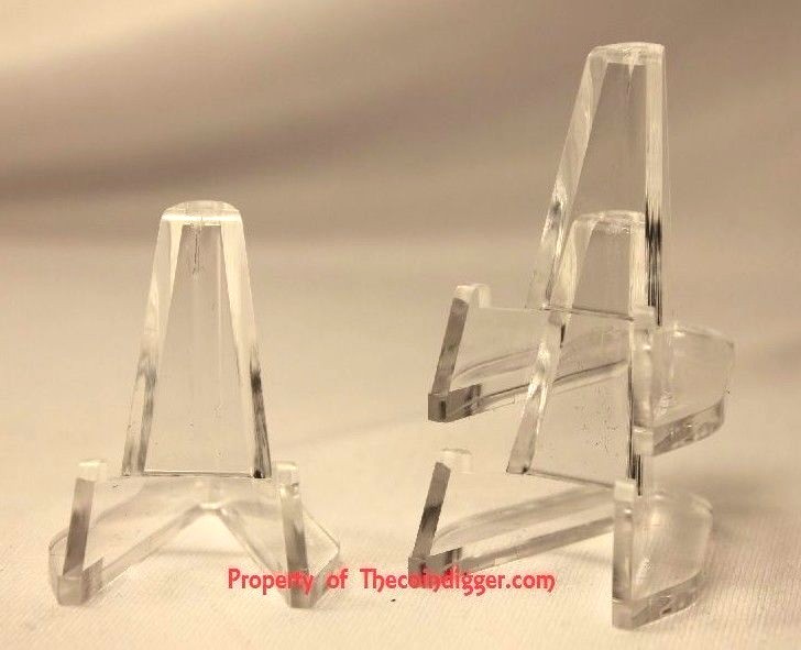 20 Display Stand Easel for Rock Fossil Mineral Geode Agate Stands Air-tite CLEAR