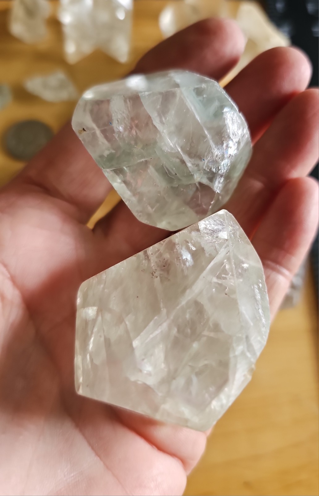 Lot Of 37 Clear & Smoky Quartz Crystals Mixed Different Shapes Sizes Big & Small