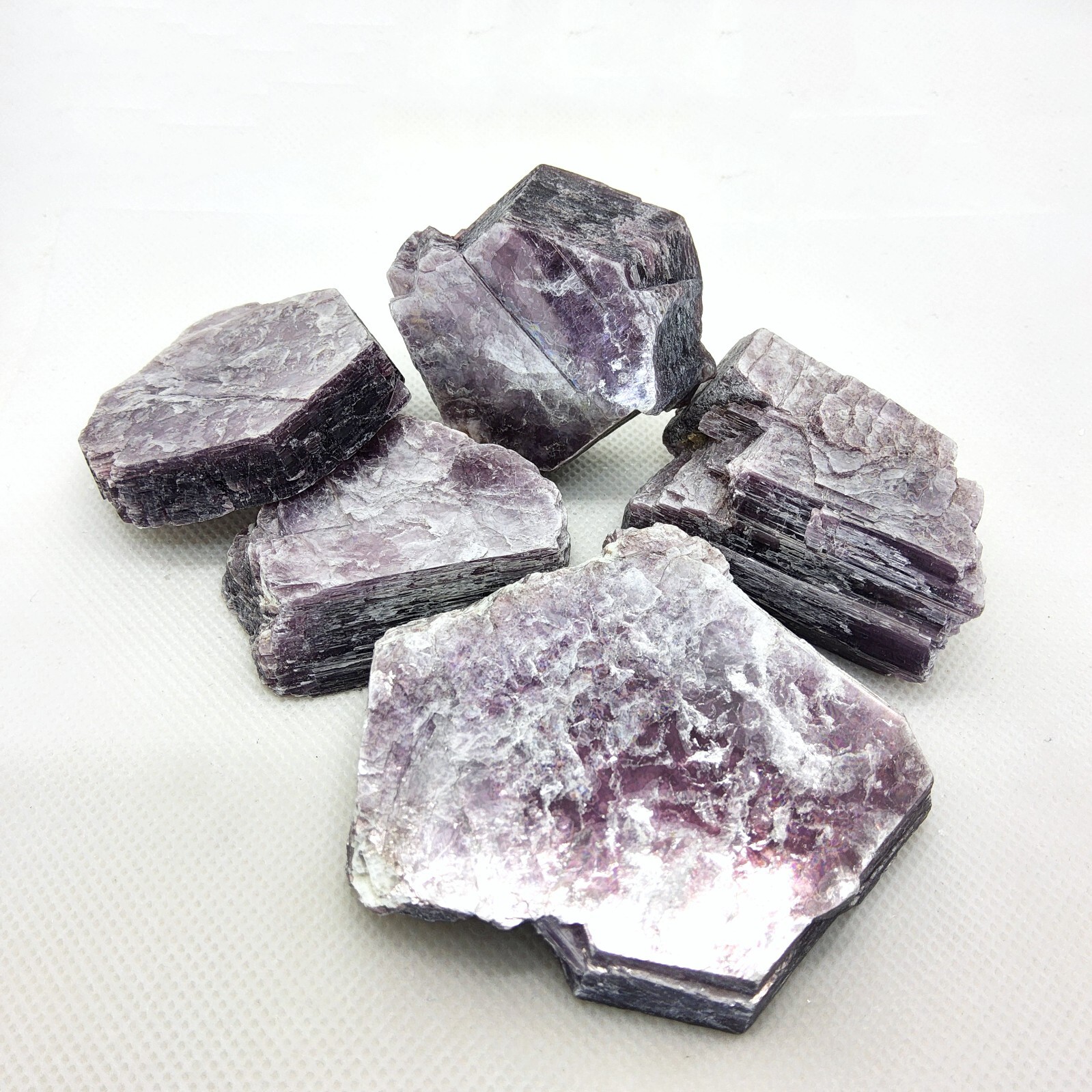Lepidolite, mica, 5 pieces, lot, specimen, display, mineral, purple, #R-5515