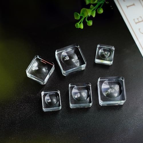 6 Pack Square Crystal Display Bases for 3D Laser Balls 6Pcs Glass Stands for Cry