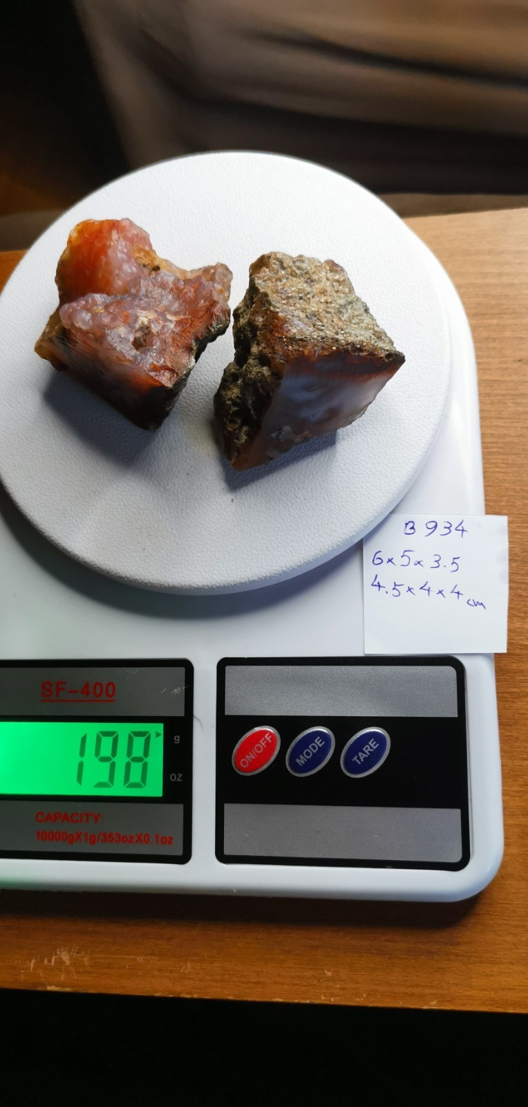 Scenic Red & White Plume Agate Slabs, Not Polished, 100% Natural, 198 Grams