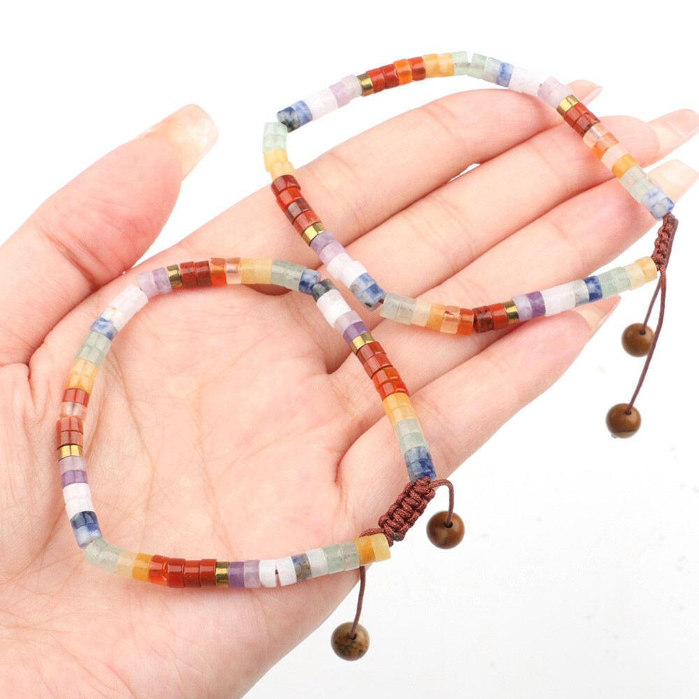 Natural Beaded Crystal Stone Bracelet Handmade Gemstone Dainty Jewelry Healing