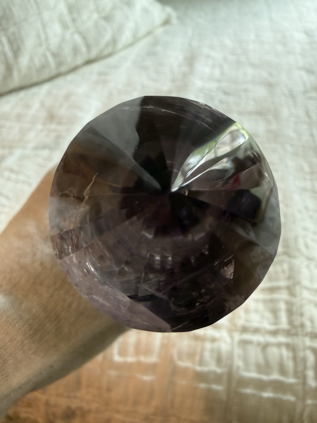 9-1/2in Amethyst Vogel Style 24-Sided Crystal Wand With Stand