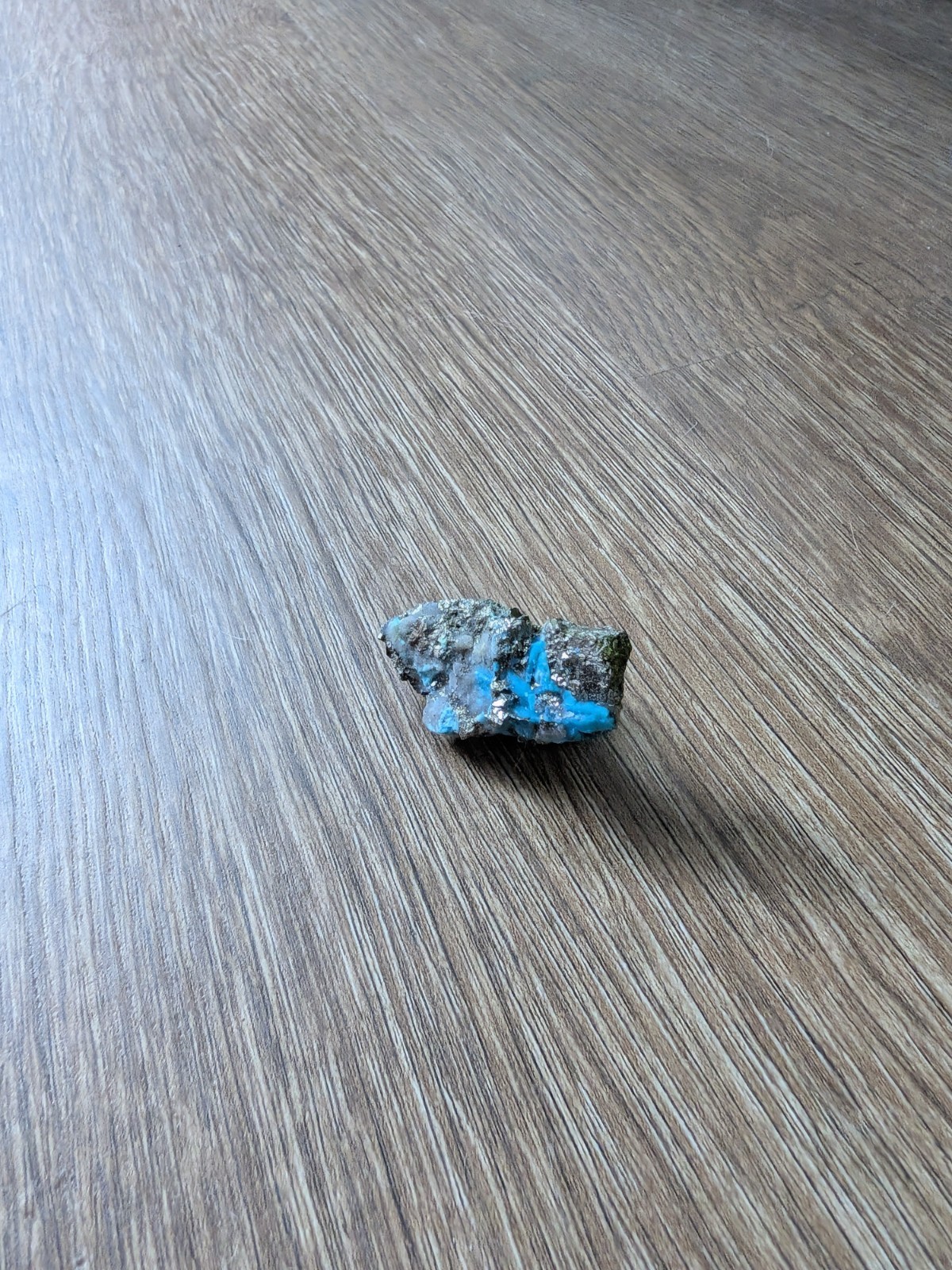 Persian Turquoise On Pyrite Crystal Cluster Rough Specimen Rock Matrix Display