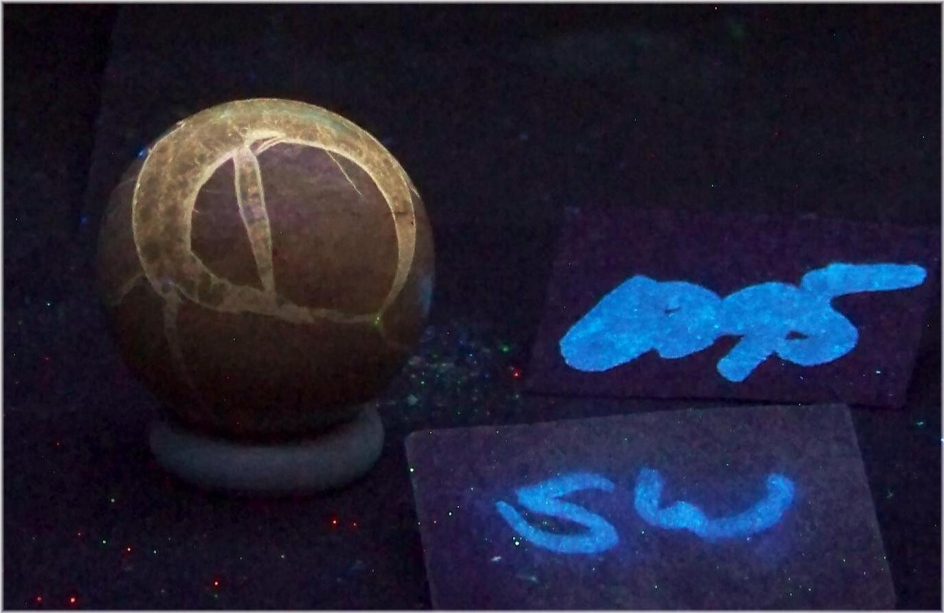 Fluorescent Septarian Nodule Piece 29mm Sphere for UV Collection 6295