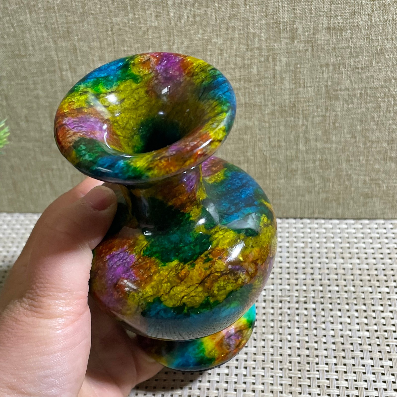 794g Seven Colors Jade vase specimen Decorative -Taiwan China