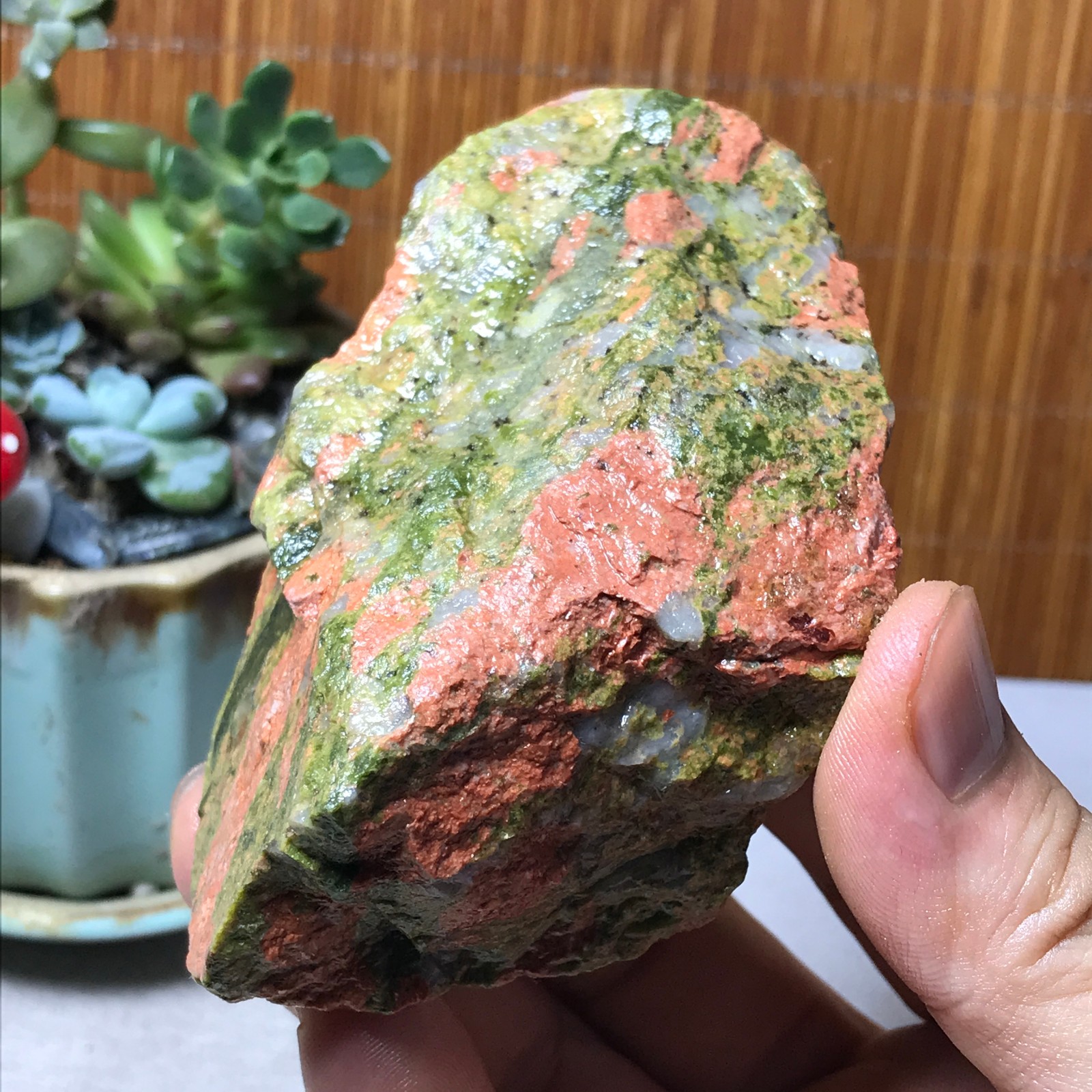 257g Natural Unakite Crystal gemstone Rough Mineral Specimen healing A6362