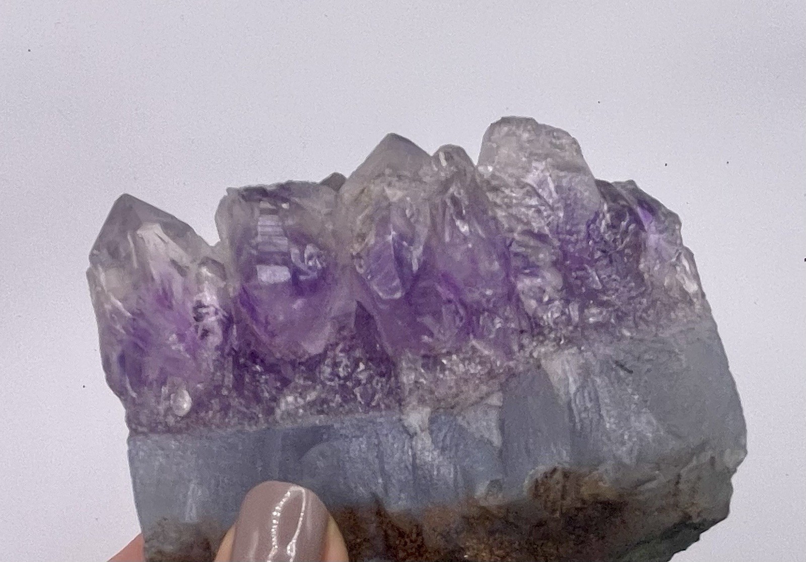 Purple Amethyst Crystal Cluster Mineral Specimen on Matrix Display Piece
