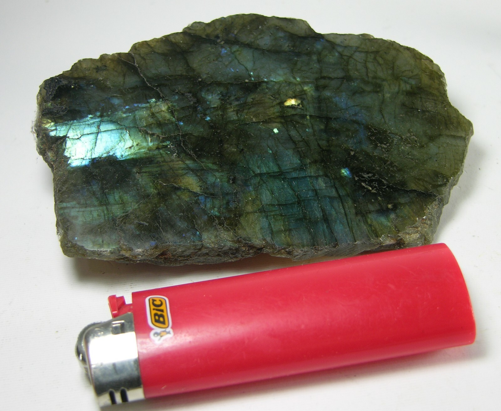 203g Madagascar 100% Natural Polished Rough Labradorite Specimen 7 1/8 oz 105mm