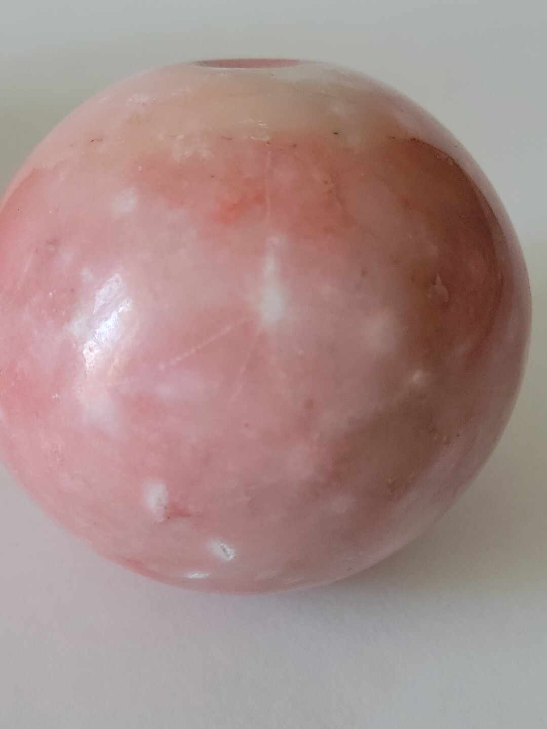 2 Vintage Pink Opal Alabaster Quartz Marble Stone Sphere Ball Orbs 2 3/8″