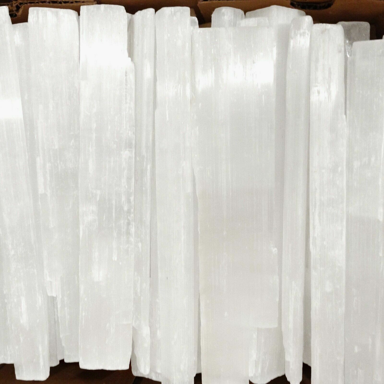 Natural Selenite Logs Rough Crystal Wands ” XL 14″ Bars – 10 Lbs BULK wholes LOT