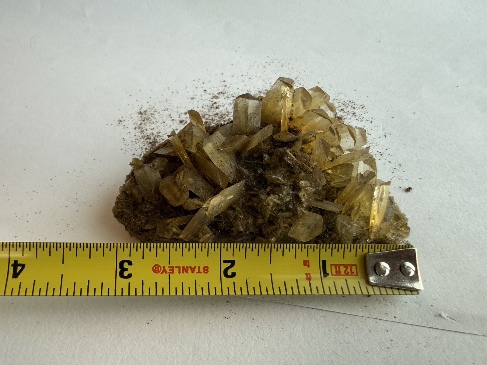Raw Golden Honey Selenite Crystal Cluster Matrix Gypsum Mineral Specimen 62g