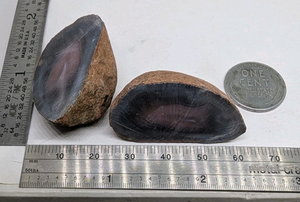 Swazi Rose Agate Cut Halves, Mozambique Agates, 38 Grams (1.25 Oz), US Seller