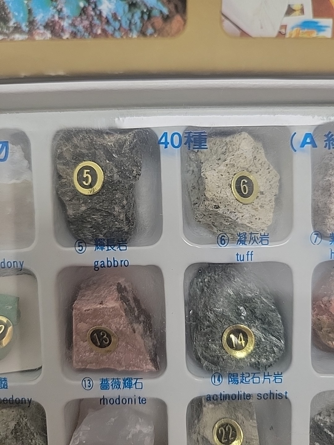 Vintage Retro Taiwan Rock & Mineral Set 40 Labeled Education Class Specimens