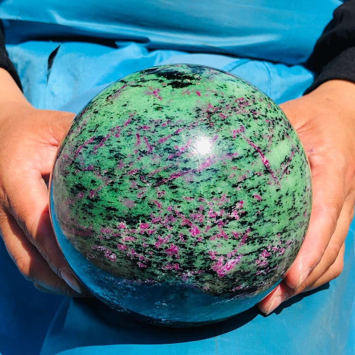 6.75 LB Large Natural Ruby Zoisite Sphere Crystal Healing Stone Specimen 5155