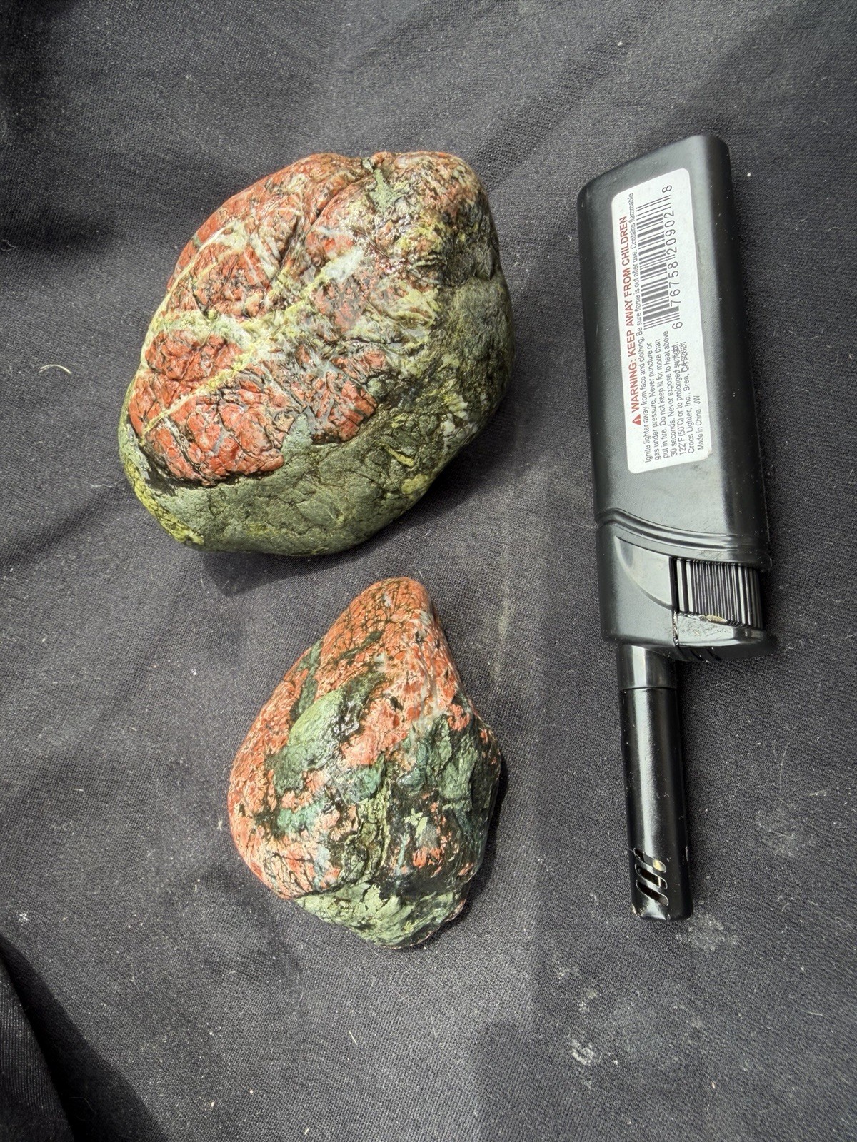 “The Dragon Eggs” Pair | Rare Red & Green Natural River Stones/ Lapidary/Display
