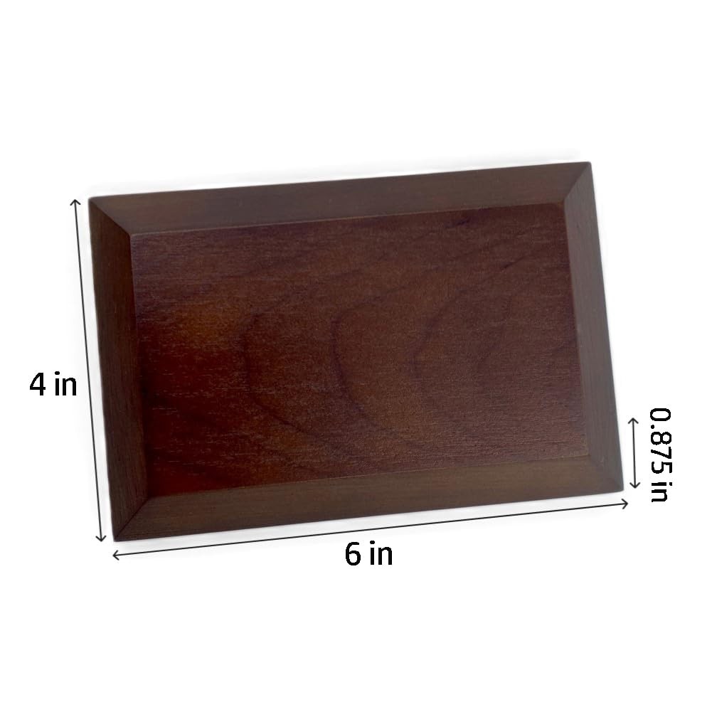 Dark Brown Solid Cherrywood Pedestal, Rectangular Wood Display Base with Beve…