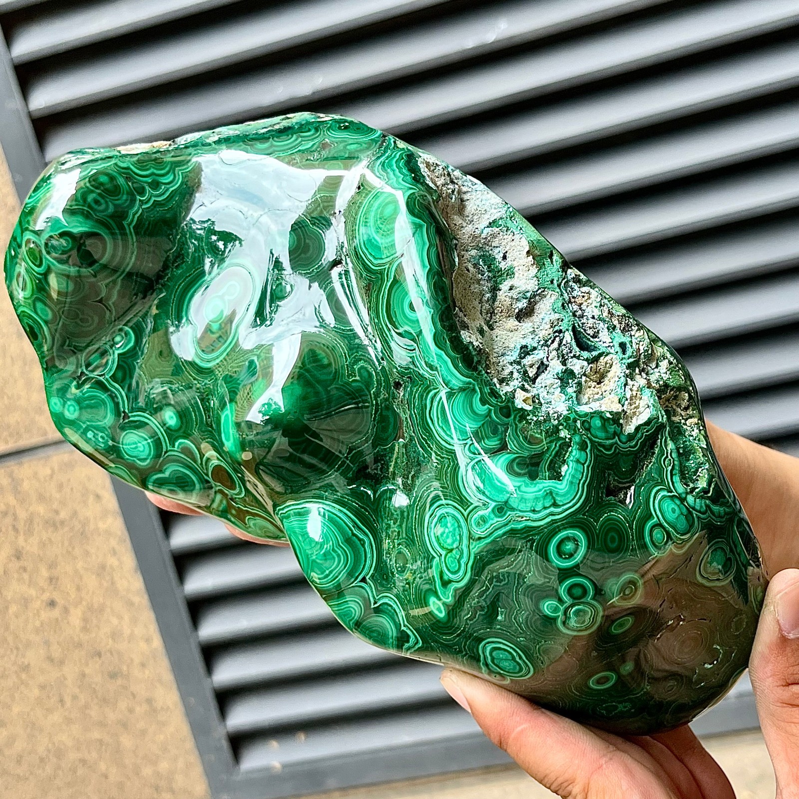 Malachite Polished Stone Natural Green Crystal Gemstone Home Office Art 6.6 lb