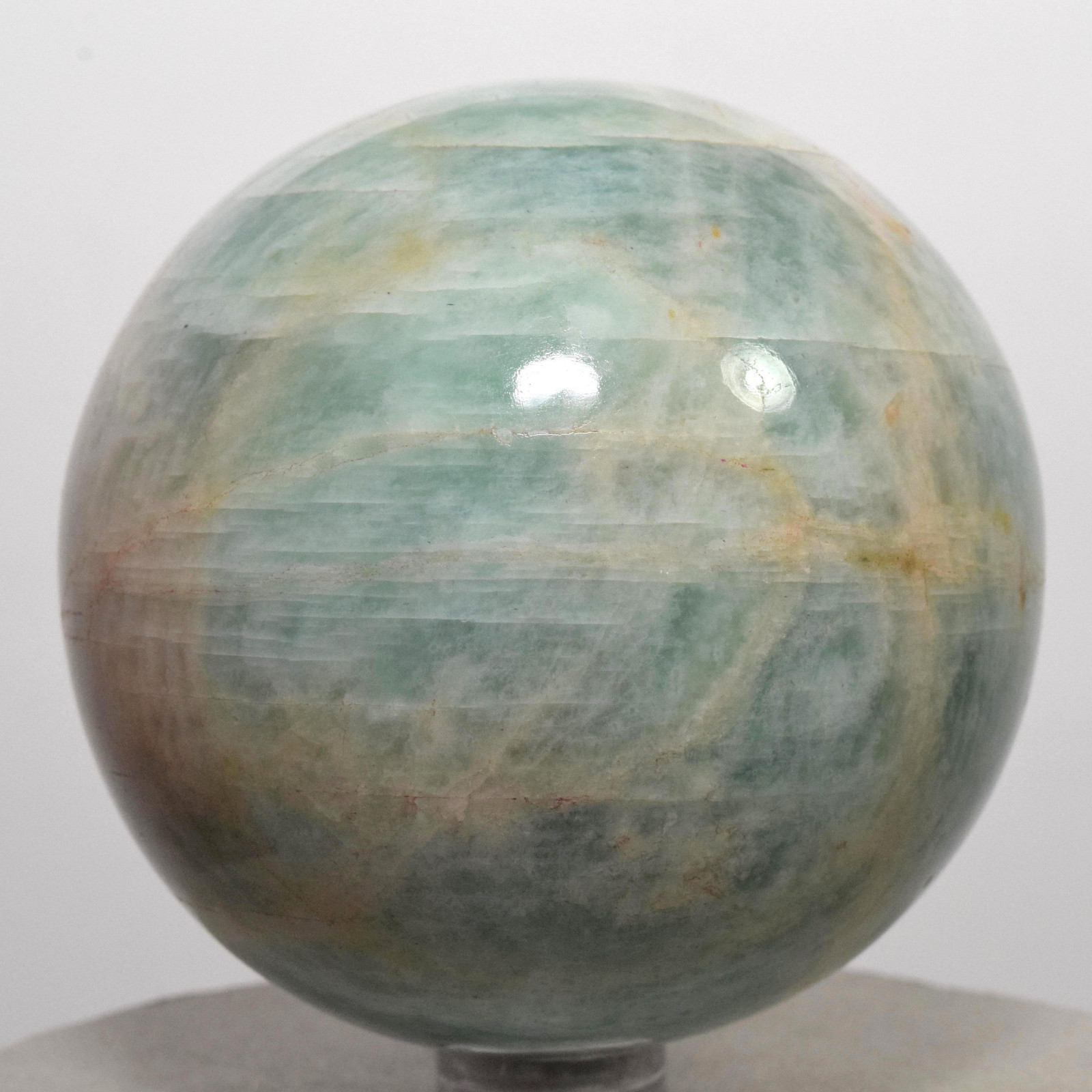2.6″ Amazonite Sphere Green Natural Sparkling Crystal Feldspar Mineral – India