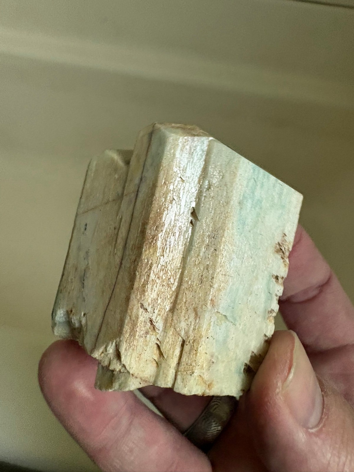 Amazonite, larger crystal, some Tourmaline, Spitskoppe, Namibia