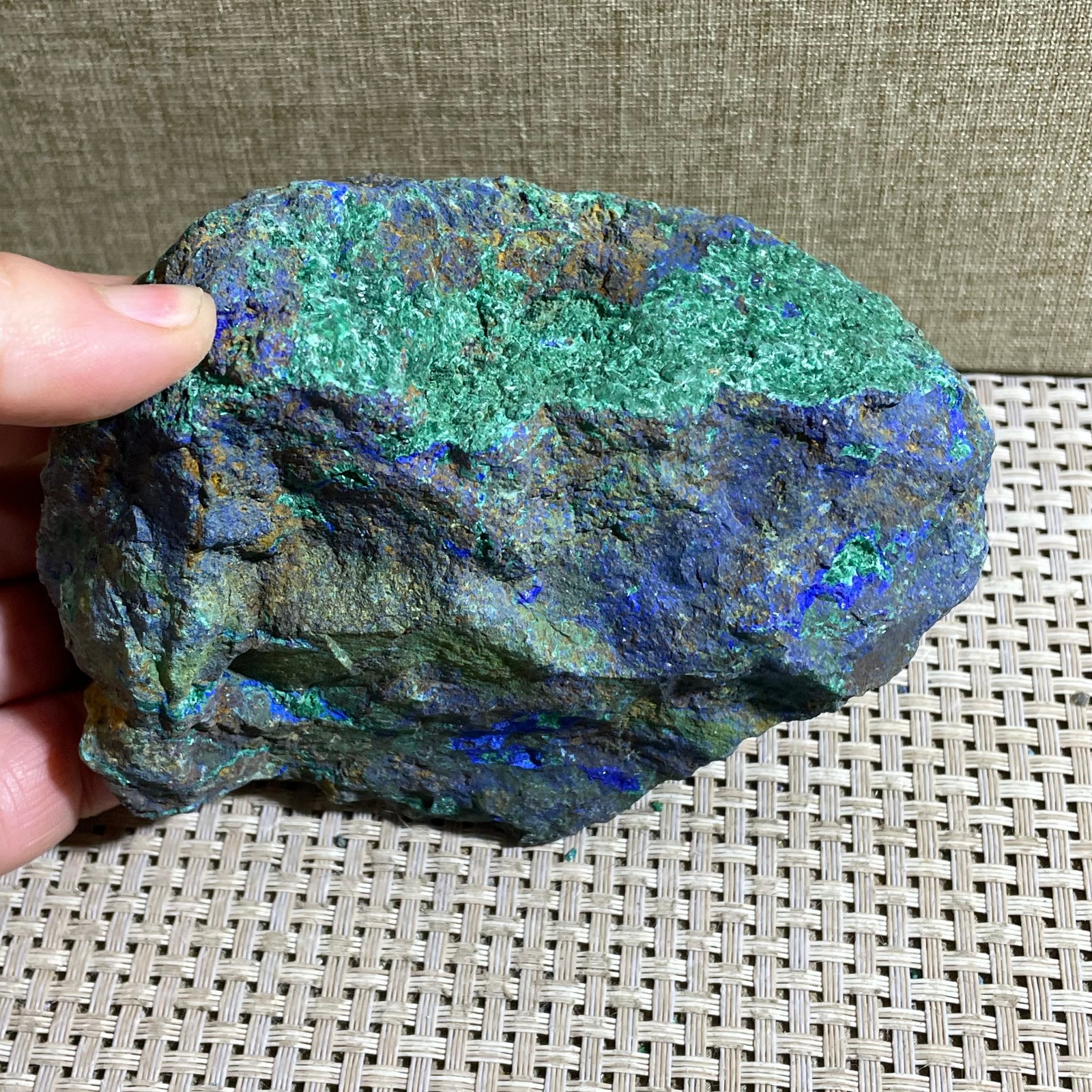 Restoration of Blue Copper Ore Quartz Crystal Mineral Samples 663g