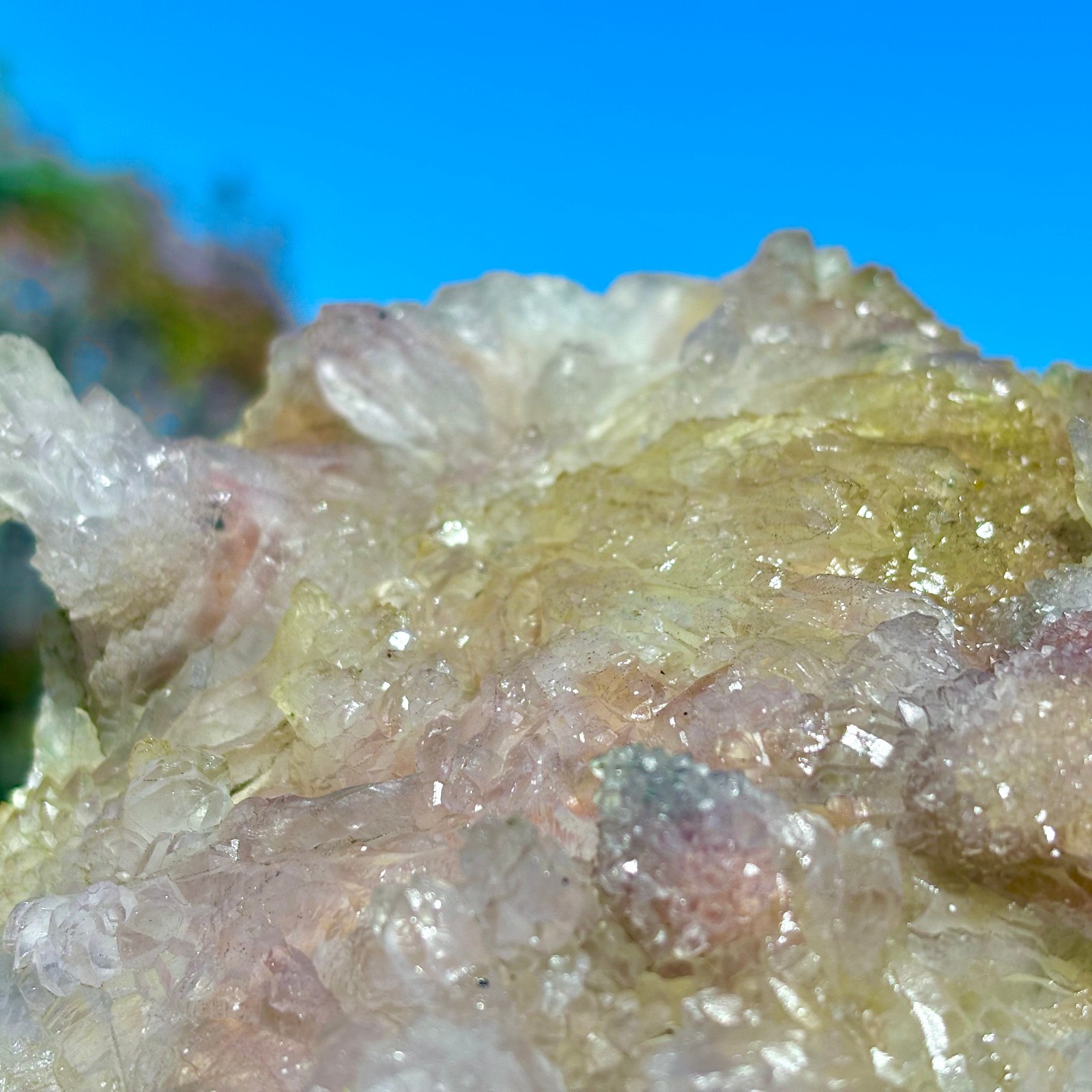 2.08LB Rare Natural Transparent Sunflower Fluorite Mineral Crystal Sample/China