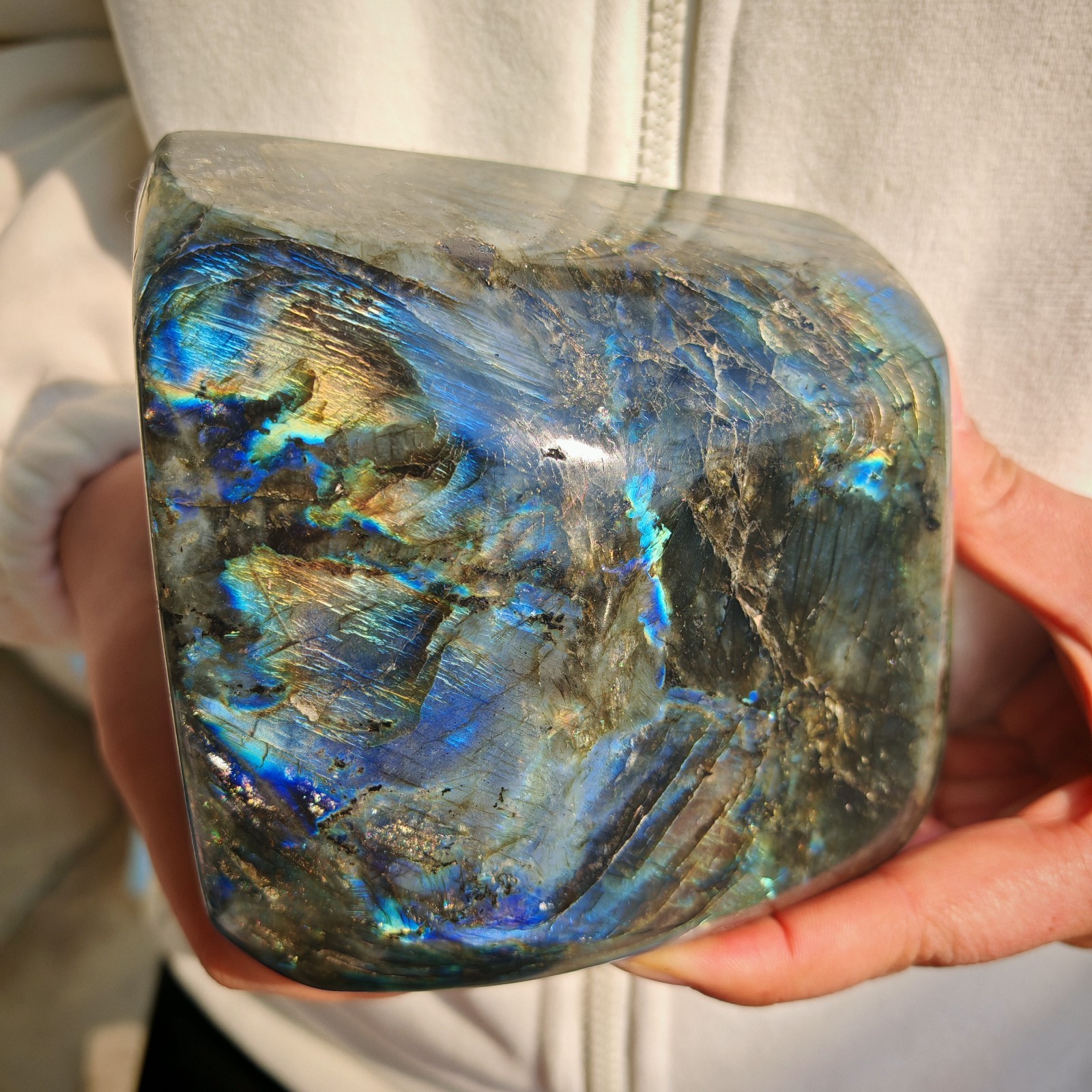 4.95LB Natural Labradorite Mineral Quartz Crystal Mineral Reiki healing