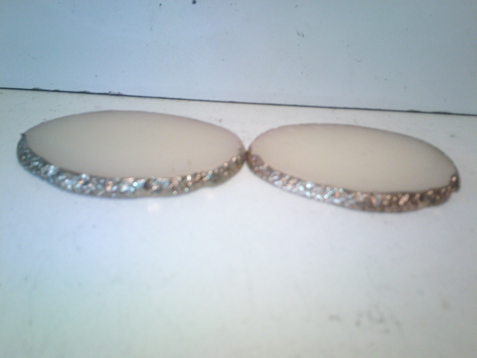 2 Clean Shiney Brass Rim Quartz Slices 3″x 3″ FREE SHIPPING