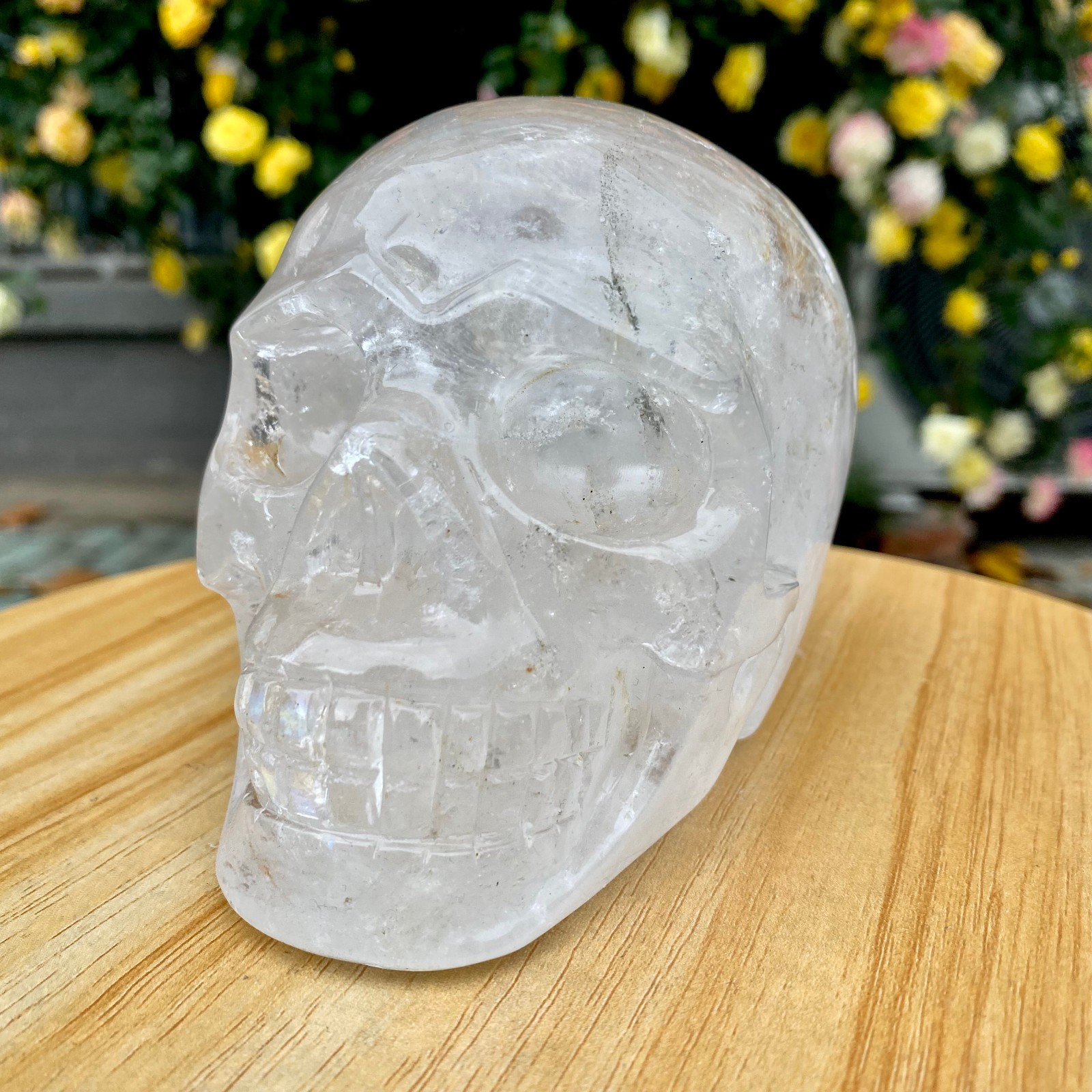 2.86LB TOP! White melting quartz hand carved crystal skull gem reiki healing
