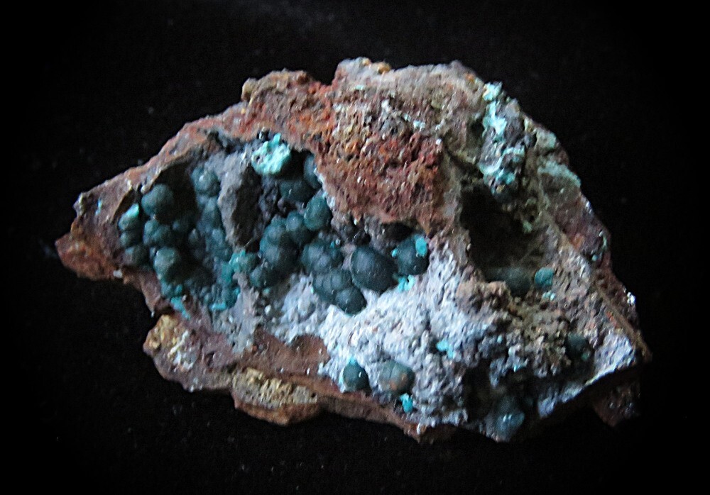 Rosasite Crystals- 1 3/4″ x 1 1/4″-Ojuela, Mapimi, Mexico