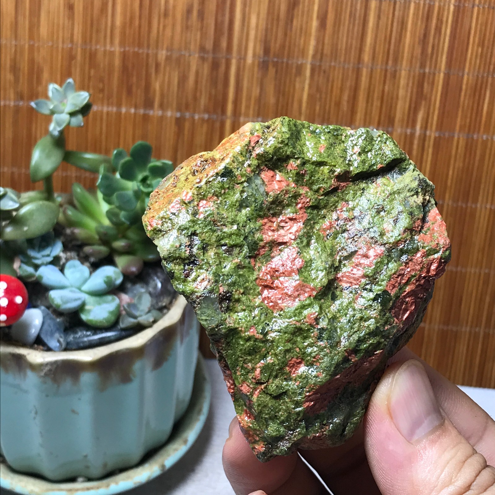 168g Natural Unakite Crystal gemstone Rough Mineral Specimen healing A6351