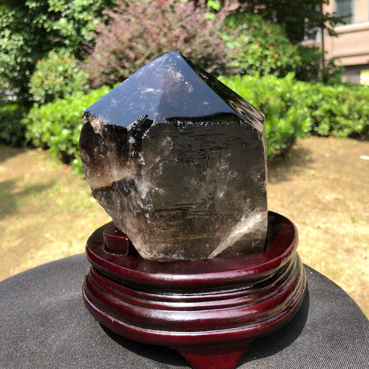 5.25LB Natural Crystal Smoky Quartz Specimen Healing Decoration+base