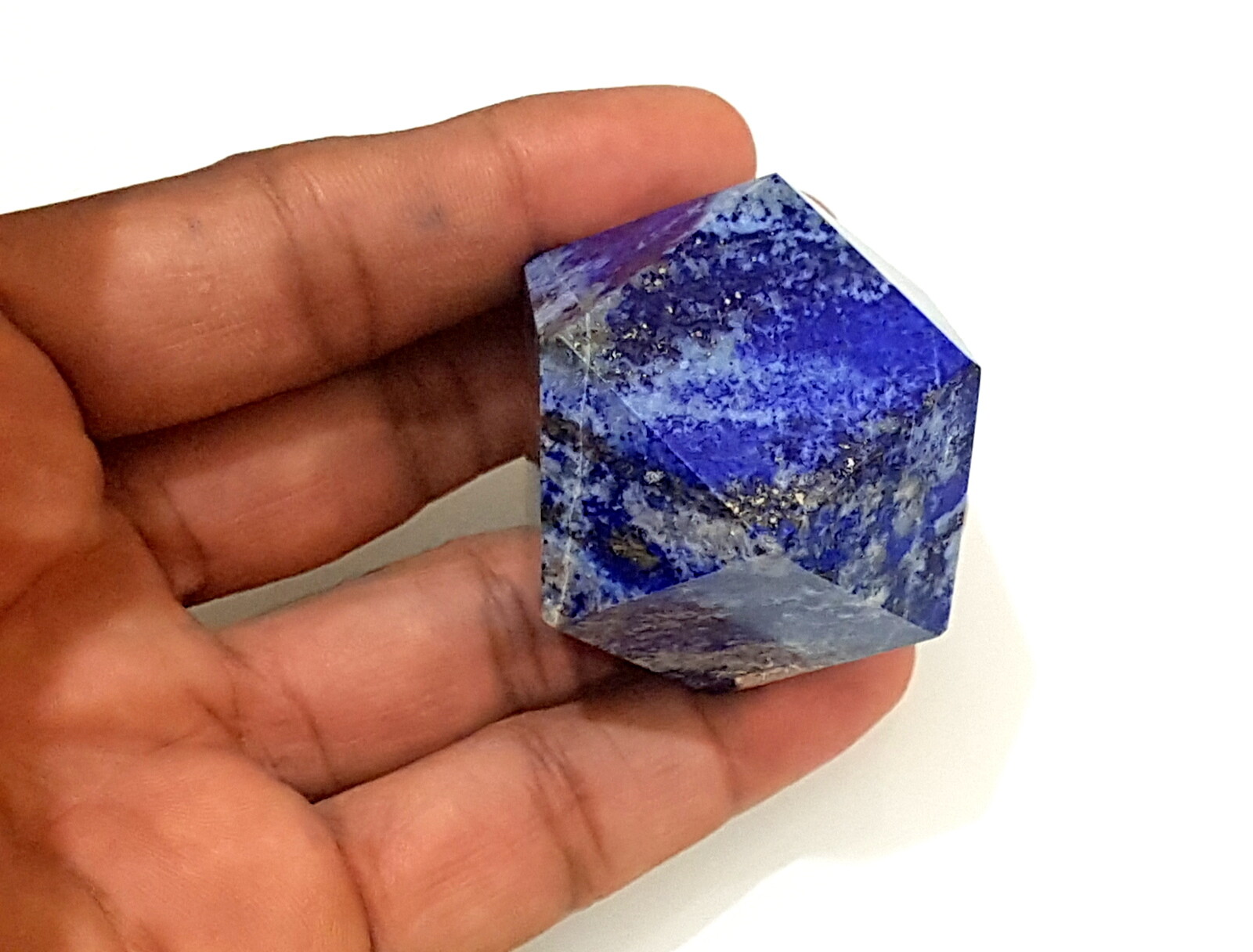 Big Lapis Lazuli Icosahedron 12 face 30 corner Geometry throat chakra cube
